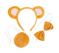 Ipetboom 1ensemble Bandeau Oreilles Ours Mignon Peluche Avec Queue Et Noeud Accessoire De Costume Cosplay Pour Adultes Pour Fêtes Et Séances Maquillage
