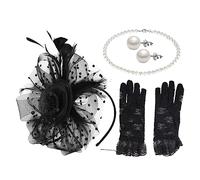 Ipetboom 1Ensemble Chapeau Fascinator Voile Boucles Oreilles Pour Accessoires Élégants Pour Tea Party Et Événements Spéciaux