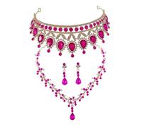 Ipetboom 1ensemble Diadème Avec Collier Et Boucles Oreilles Pour Mariée Ensemble Élégant De Bijoux De Mariage Avec Couronne Vintage Et Accessoires Raffinés