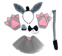 Ipetboom 1ensemble Set De Déguisement Âne Pour Adulte Accessoires De Cosplay Avec Oreilles Nez Et Queue Costume Animal Pour Halloween Fête à Thème Et