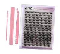 Ipetboom 1ensembles Kit De Faux Cils Touffes Avec Extensions Individuelles Pince à Épiler Incurvée Peignes Et Brosse Pour Application Facile Sans Touffes De Cils