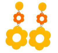 Ipetboom 1Paire Boucles Oreilles Fleurs Colorées Dangle pour Élégantes Boucles Oreilles Verrous Décoration pour Occasions Spéciales