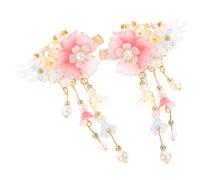 Ipetboom 1paire Pince à Cheveux Chinoises Anciennes Avec Pompons Et Fleurs Accessoires Élégants Pour Femmes