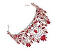 Ipetboom 1pièce Couronne De Mariage Vintage Alliage Avec Rhinestones Pour Mariée Élégante Tiare Rouge Pour Célébrations Et Photographie