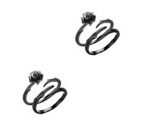 Ipetboom 2 Ensembles Bague Couple Avec Design Rose Épine De Anneaux Créatifs Pour Hommes Et Femmes Accessoire Élégant Et Durable Pour Relations 2 Pièces * 2