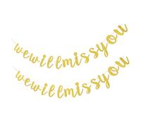 Ipetboom 2 ensembles Bannière Dorée Scintillante pour Anniversaire de Mariage et Retraite Décoration Ajustable pour Fête Maison Bureau ou Restaurant Guirlande Festive Lot