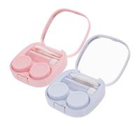 Ipetboom 2 Ensembles Boîte Lentilles de Contact Portable Résistante et Pratique Étui Double pour Stockage et Protection de Lentilles Couleurs Bleu et Rose Accessoire Essentiel pour Voyage