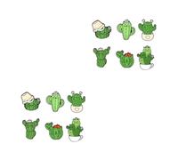 Ipetboom 2 ensembles Broche Cactus Broche Rétro Broche De Fête Chat Dessin Animé Bonjour Décoration De Vêtements Mignons Broche Simple Épingle À Vêtements Polyvalente 6 pièces * 2