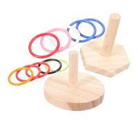 Ipetboom 2 Ensembles Éducatif pour Perroquets en Bois et Plastique Surface Lisse, Anneaux Ronds pour Cage, pour Entraînement D'intelligence des Oiseaux Couleur Aléatoire