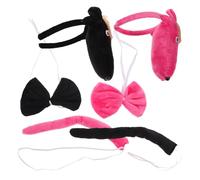 Ipetboom 2 Ensembles Serre-tête avec Queue et Nœud Charmant Ensemble de Déguisement Animal pour Halloween et Fêtes Thème du Zoo