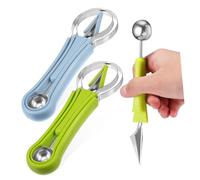 Ipetboom 2 ensembles Set Outils Fruits Acier Inoxydable Cuillère Ballerine et Éplucheur Melon Poignée Ergonomique et Empilable pour Cuisine et Boutique Fruits