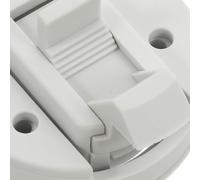 Ipetboom 2 Jeux de Loquets Encastrés pour Trappe Marine Poignée Ronde Blanche 1/4 Loquet de Porte de Bateau et Camping-Car Quincaillerie Robuste pour Meuble Fermeture Sécurisée et