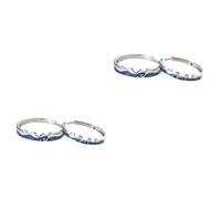 Ipetboom 2 Paires Bague De Couple Sonnets De Couple Pour Amoureux Sortie D'amour Bijoux De Couple Anneaux Ouverts Pour Couples Couple Anneaux Adore