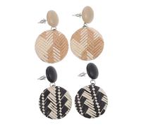 Ipetboom 2 Paires boucle d'oreille boucles d'oreilles boutons boucles d'oreilles en alliage de zinc boucles d'oreilles en herbe tissée boucles d'oreilles tissées Paille