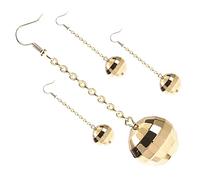 Ipetboom 2 Paires Boucles Oreilles Disco Miroir de Boucles Pendantes pour Femmes Bijoux et Style pour Toutes Occasions