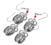 Ipetboom 2 Paires De Boucles D'Oreilles Scarabée Pour Femmes Pendantes Antiques Funky Ethniques Rétro Insolites Bijoux Scarabée En Alliage