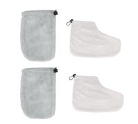 Ipetboom 2 Paires de Mitaines et Protège-pieds en Coton pour Thérapie la Cire de Paraffine Ensemble pour Mains et Usage Domestique ou Institut Couleurs Aléatoires Couleur Couleur Aléatoire