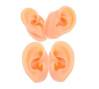 Ipetboom 2 Paires Modèles d'oreilles en silicone flexibles gauche et droit pour pratique piercing et affichage bijoux réalistes et souples pour entraînement acupuncture et étude auriculaire