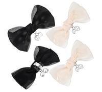 Ipetboom 2 Paires Pince à Chaussures Amovible Nœud avec Perles de Clips pour Décoration de Chaussures de Mariage et Accessoires Diy Noir et Blanc