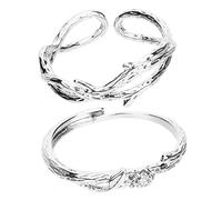 Ipetboom 2 Pièces Anneau de couple de rose anneaux pour amoureux anneaux pour couple bagues pour les es bagues de es assorties es e sonne d'amour alliage