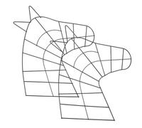 Ipetboom 2 Pièces Anneaux Métalliques Forme Tête de Cheval 2 Pcs, Cadres en Fer Noir pour Couronnes de Noël DIY, Cercles Robustes pour Décorations Saisonnières et Attrape-Rêves, Accessoires