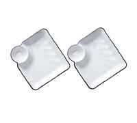 Ipetboom 2 Pièces Assiettes Sushi Céramique Carrées avec Coupelle à Sauce Plateau à Raviolis et Dips Décoratif et Pratique pour Repas et Cadeau