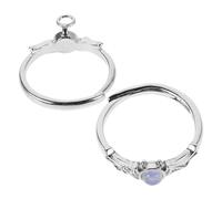Ipetboom 2 Pièces bague couple bague pierre de lune vintage Bague de fiançailles anneau d'orteil vague les anneaux étoiles assortis brillent bague pour femme cuivre