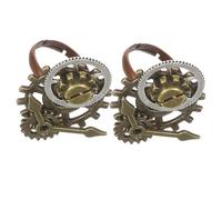 Ipetboom 2 Pièces Bague de vitesses rétro bijoux pour doigt engrenage mécanique anneaux en métal Bagues créatives Doré