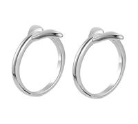 Ipetboom 2 pièces Bague Femme Ajustable Argentée Queue de Sirène Anneaux Créatifs Mode Quotidien Cadeau Romantique