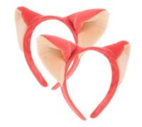 Ipetboom 2 Pièces bandeau oreilles de renard casque oreilles de renards oreilles et queue de renard couvre-chef oreilles de renards casque de cosplay oreilles de renards en tissu Orange