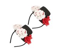 Ipetboom 2 Pièces Bandeau Petit Accessoires Bal De Bandes Extraits Rose Mode Filles Noué Noir Agrafe De Femmes Coiffe De Fête Cerceaux De Cheveux Pour Femmes Feutre
