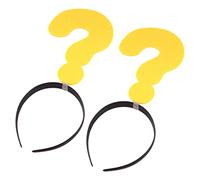Ipetboom 2 Pièces Bandeau Point D'interrogation Accessoires Marquer Jour Bandeau De Cheveux Ouah Enfants Filles Question Fou Casque Anneaux De Cheveux Pour Tresses Décoration Chiffon Yellow