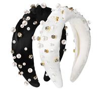 Ipetboom 2 Pièces Bandeaux Perles pour Bandeaux Noués Élégants pour Occasions Variées et Durables