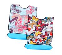 Ipetboom 2 pièces Bavoir Adulte Imperméable Réutilisable pour Personnes Âgées Protection Repas Design Flexible et Résistant Soins et Repas