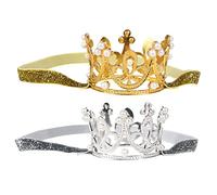 Ipetboom 2 Pièces Birthday Party Crowns Headband For Children Pearl Headdress Newborn Photography Props