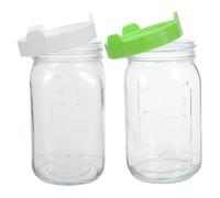 Ipetboom 2 Pièces Bocal de Germination Mason en Verre Kit de Germination de Graines sur Plan de Travail Couvercle D’égouttage Maille Manchon Occultant