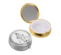 Ipetboom 2 pièces Boîte à Souvenirs de Première Communion Vintage Coffret Religieux Robuste Alliage de Zinc pour Chapelets Bijoux et Petits Objets Catholiques