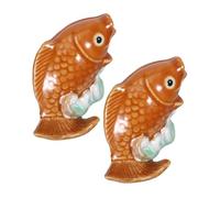 Ipetboom 2 Pièces Bolt Caps Covers Toilet Screw Decorative Ceramic Carp Fish Statue Bathroom Decor Replacement Parts