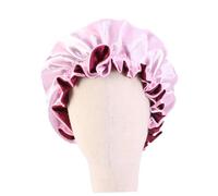 Ipetboom 2 pièces Bonnet Satin Doux Garçon Fille Élastique pour Sommeil Protection Cheveux avec Large Bord et Confortable Rose Nuit Garçon Fille