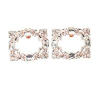 Ipetboom 2 Pièces boucle de chaussure épouser de mariée décorations agrafe habillé boucles de chaussures pince à chaussures de mariage amovible clips de chaussures Alliage de zinc Or rose