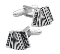 Ipetboom 2 pièces Boutons de Manchette Accordéon Métal pour Homme Accessoires Élégants pour Chemises de Mariage et Business Noir