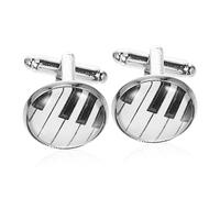 Ipetboom 2 pièces Boutons Manchette Homme Inoxydable avec Motif Piano Bijoux de Vêtements Élégants Cufflinks pour Costume Daffaires pour Chemise Tuxedo