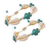 Ipetboom 2 Pièces Bracelet Coquillage Bracelet De Cheville Tortue Bijoux De Pied De Plage Bijoux De Pied Coquille