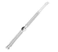 Ipetboom 2 pièces Bracelets Couple Réglables Acier Inoxydable de Corde Tressée Bracelets Correspondants pour et Relations