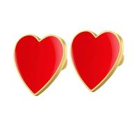 Ipetboom 2 pièces Broches Émail Cœur Rouge pour Femmes Épingles Mode pour Saint Valentin Accessoires pour Vêtements et Sacs à Dos