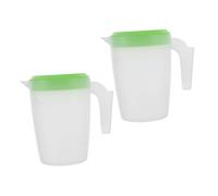 Ipetboom 2 pièces Carafe à Jus Plastique avec Couvercle Contenant à Boisson pour Réfrigérateur pour Parties et Stockage Au Frais Réutilisable