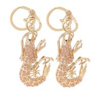 Ipetboom 2 Pièces Caricaturé chopin de chopin or monté pendentif en chaîne-clés chaîne de clés Chain de clé mignonne Keetchain en strass avec des anneaux de fer alliage rose