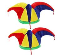 Ipetboom 2 pièces Chapeau Clown avec Cloches Accessoire Cosplay pour Fête Danniversaire Carnaval et Halloween Bonnet Bouffon pour Adultes