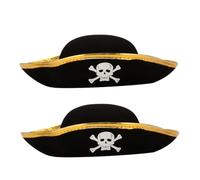Ipetboom 2 pièces Chapeau de Pirate Captain Cosplay Lot pour Adultes et Garçon Fille Accessoires Déguisement Pirate Garçon Fille pour Halloween et Fêtes à Thème