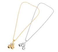 Ipetboom 2 pièces Collier Boxe Métal Argenté et Doré Pendentif Punk Créatif pour Homme et Femme Bijou Mode Ensemble